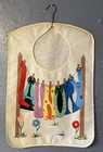 Vintage Mid Century Clothes Pin Holder Bag Bib-Like Shape Whimsical Stylized NOS