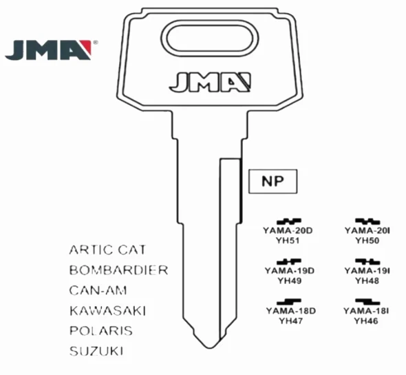 CORTE DE LLAVE + LLAVE YH49 / X118 Yamaha Suzuki Kawasaki Polaris CAN-AM Moto ATV Foto 4 de 4