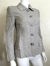 VINTAGE  GIANNI VERSACE COUTURE  WOMENS CHECKERED COAT/BLAZER  GRAY SIZE 38/XS