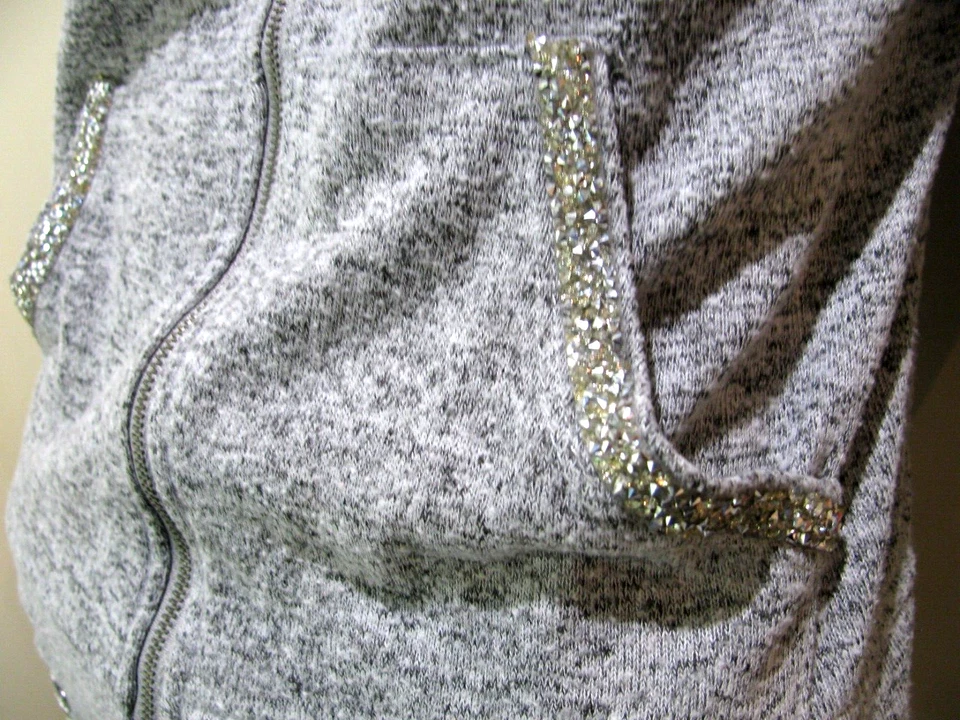 Antigo Conjunto de Malha Juicy Couture Feminino Pequeno Cinza Acabamento Glitter Vintage Ano Novo - Imagem 3 de 4