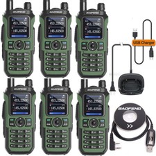 Baofeng UV-21 Pro V2 Walkie Talkie Long Range Tri-Band FM 2 Way Ham Radio 6 Pack