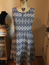 NWT Talbots Geometric Print A-line Dress M Stretch