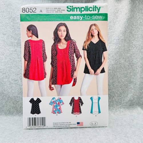Simplicity 8052 Plus Size Tunic Tops Very Loose Misses XXS XXL Sewing Pattern