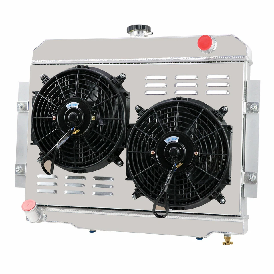 4-Row Radiator Shroud Fan Kit For 1972~1986 1977 Jeep CJ CJ5 CJ6 CJ7 Scrambler Foto 2 de 4
