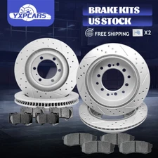 Front Rear Drilled Brake Rotors + Ceramic Pads For Toyota 4Runner Lexus GX460