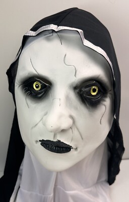 Die Nonne Horror Kostüm Valak Cosplay Grusel Gesichtsbedeckung mit Kopftuch ausgefallen   