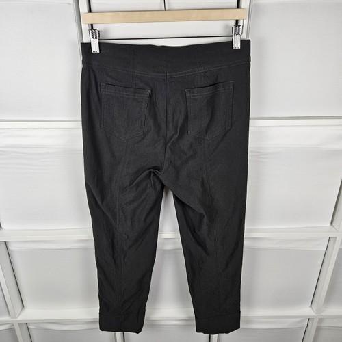Robell Bella 09 Dark Grey Trousers Size 14 Fleece Lined Cropped Stretchy Pull On - Picture 6 of 12
