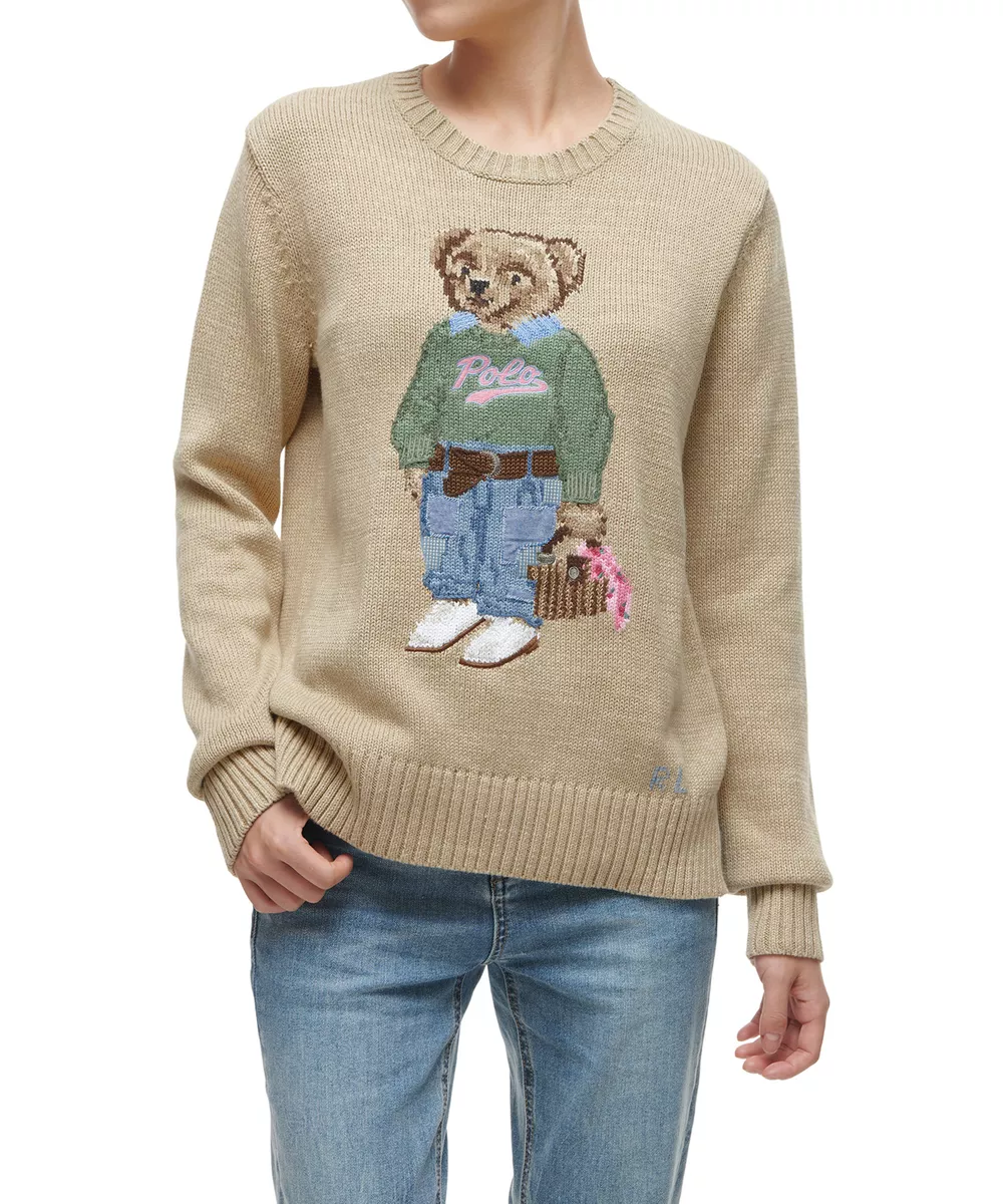 Genuine Polo Ralph Lauren Womens New Orleans Polo Bear Sweater - Beige