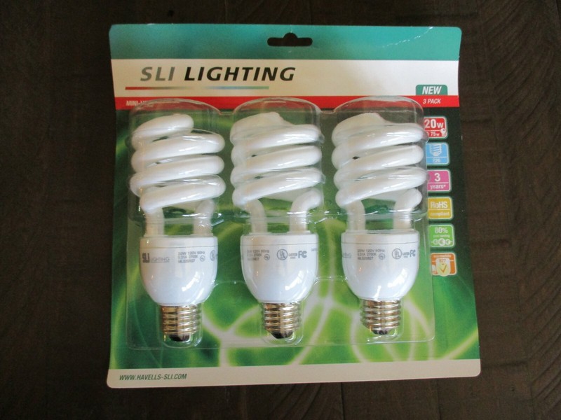 SLI Lighting Mini Lynx Compact Flourescent 20w 3pk Light Bulbs 75w Equivelant