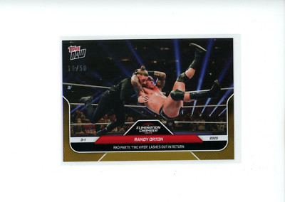 2025 Topps Now WWE Randy Orton #24 RKO Party:  The Viper Lashes Out Gold 10/50