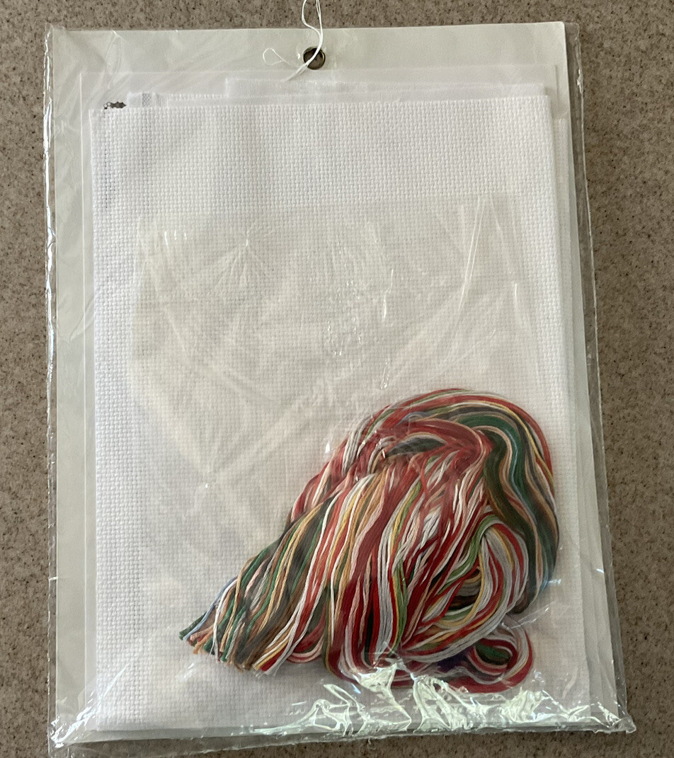 Bucilla Counted Cross Stitch Christmas Stocking Kit “Santa & Teddy” 18”