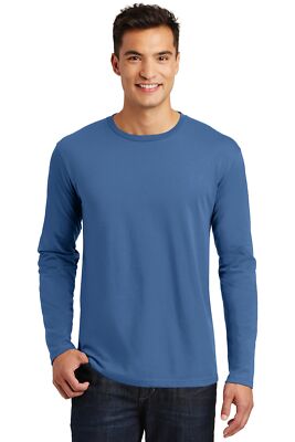 District DT105 Mens Long Sleeve Perfect Weight Stylish Crew Neck Tee