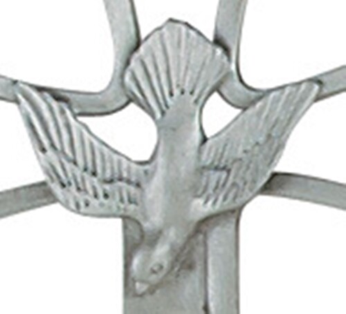 Pewter Metal Confirmed in Christ Holy Dove Standing Cross, 4 Inch N.G. - Picture 2 of 3