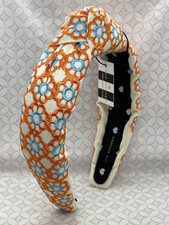 Lele Sadoughi Marigold Embroidered Knotted Headband Papaya
