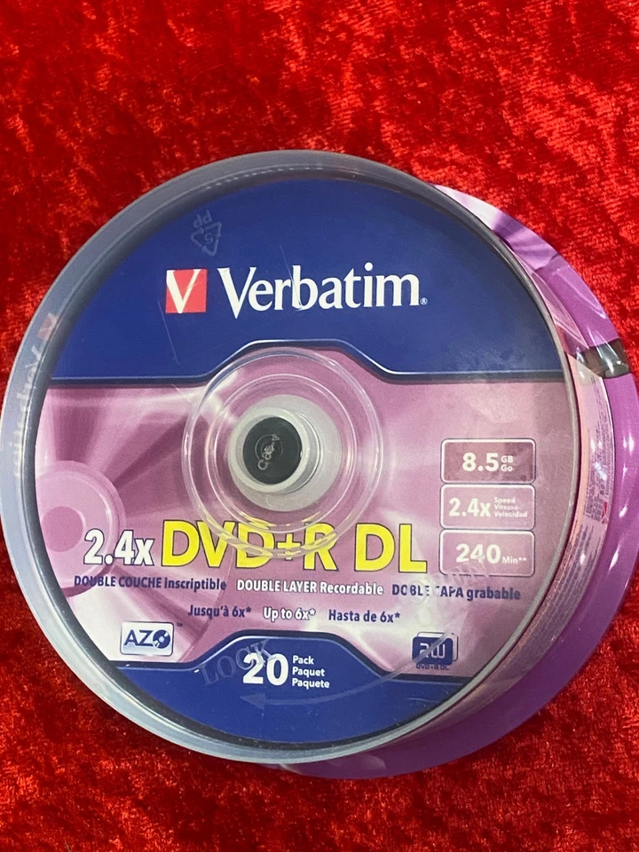 20 Pack Verbatim 2.4x DVD+R DL  8.5 GB Double Layered Recordable up to 6x - Image 3 of 4