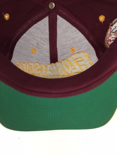 Vtg Florida State Seminoles Cap Splash Block Script Logo Baseball Head Start Hat - 第 10/12 張圖片