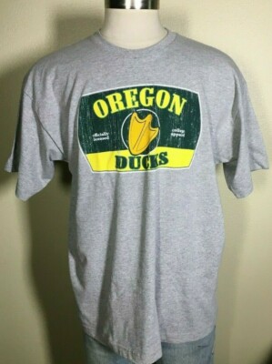 Oregon Ducks by Bayside Gray Cotton Poly Blend Crew Neck T-Shirt Men's XL NWT