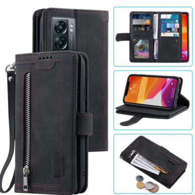 For OnePlus Nord N300 Wallet Case,Leather Zipper Magnetic Flip Card Phone Case