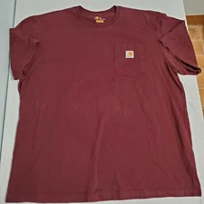 Carhartt Mens XL T-shirt WorkWear Pocket Basic Heavyweight Jersey Knit Maroon