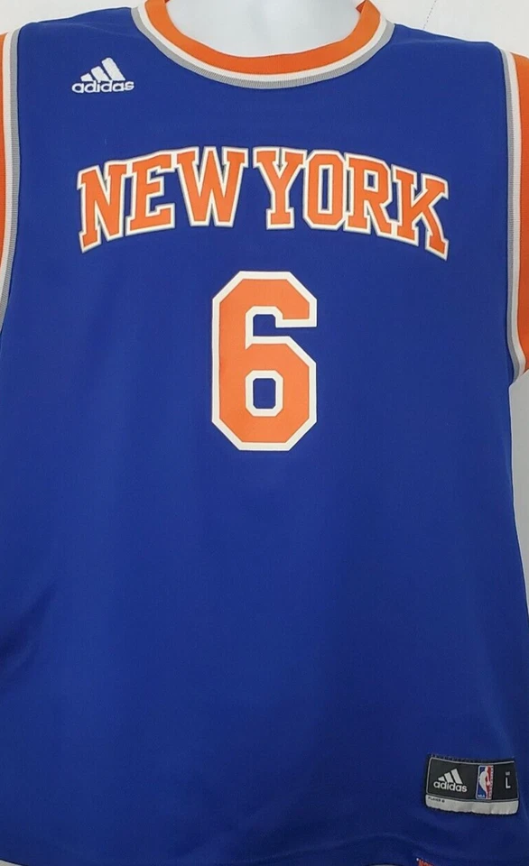 Camiseta New York Knicks Kristaps Porzingis Adidas Talla L Juvenil 14-16 Azul Carretera Foto 4 de 4