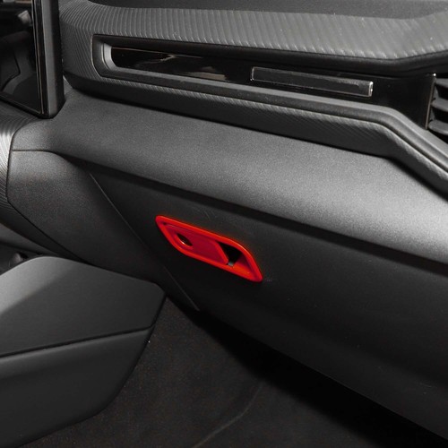Red Co-pilot Storage Box Switch Cover Trim Overlay Sticker for Ford Mustang 24+ - Picture 3 of 13