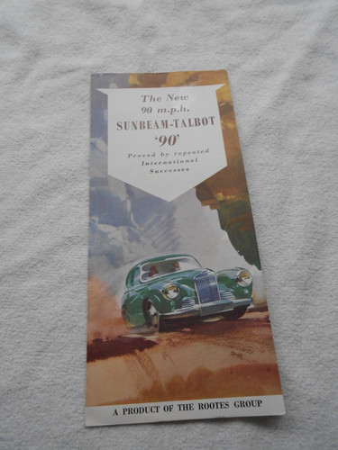 VTG THE NEW 90 m.p.h. SUNBEAM - TALBOT SHOWROOM BROCHUR