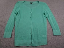 Talbots Sweater Womens Small Blue Cardigan Bu...