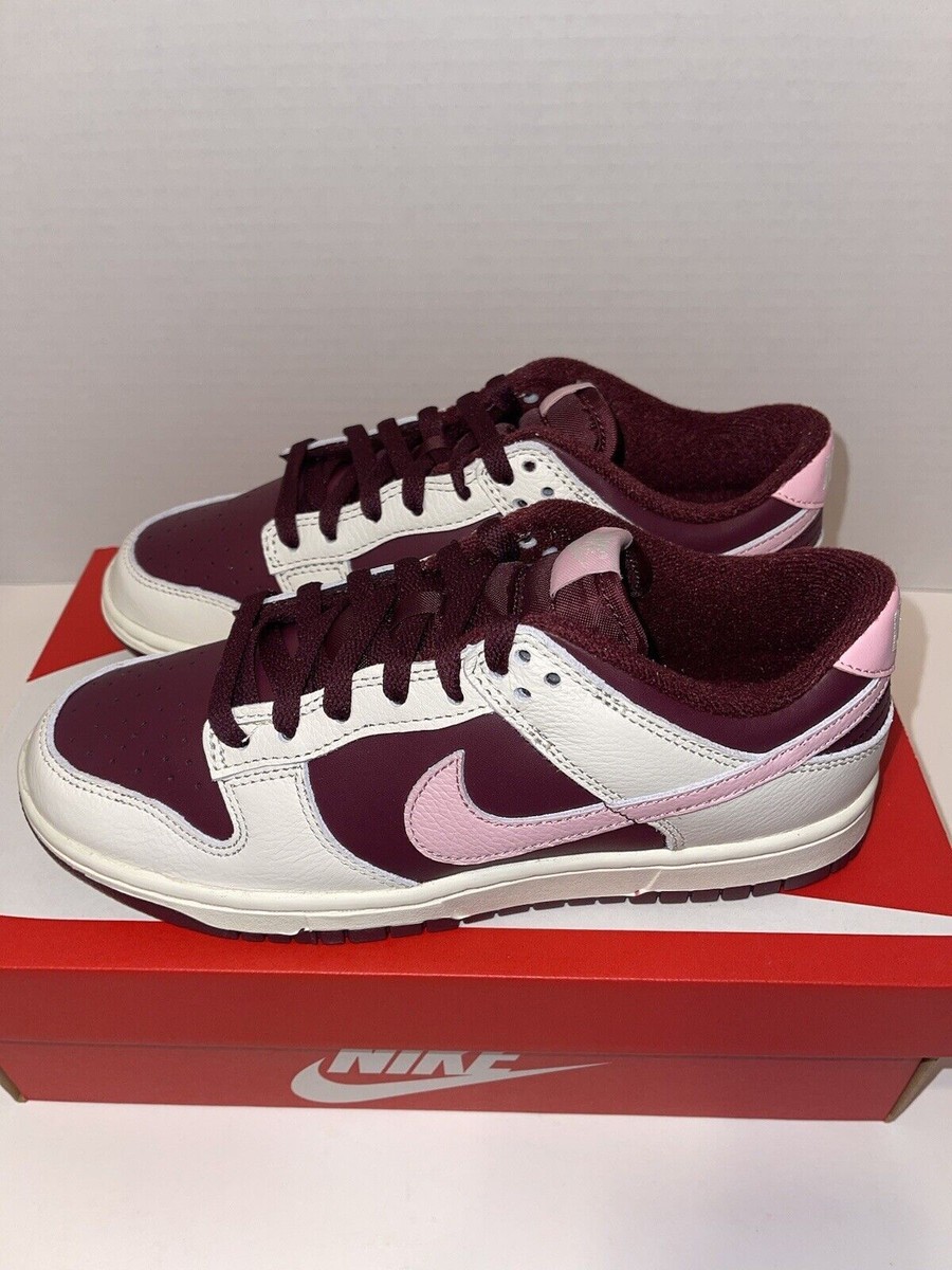 Sz 7 & 12 - Nike Dunk Low Prm Valentine's Day Night Maroon