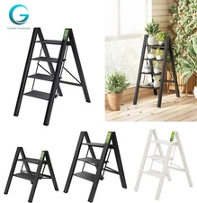 Fold Step Stool with Wide Anti-Slip Pedal Aluminum Portable Lightweight Ladder
