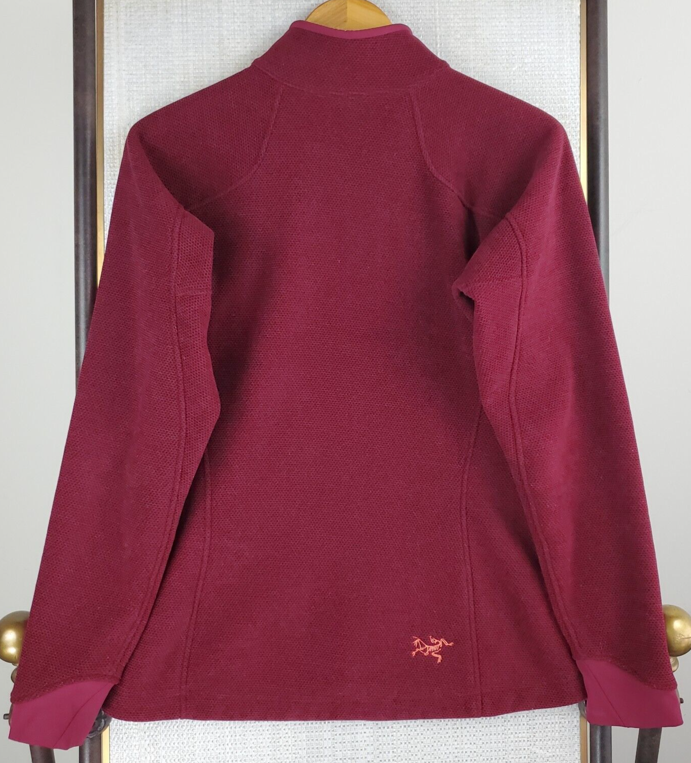 Giacca pile ARC'TERYX donna taglia media Merlot rosso full zip Polartec tasche