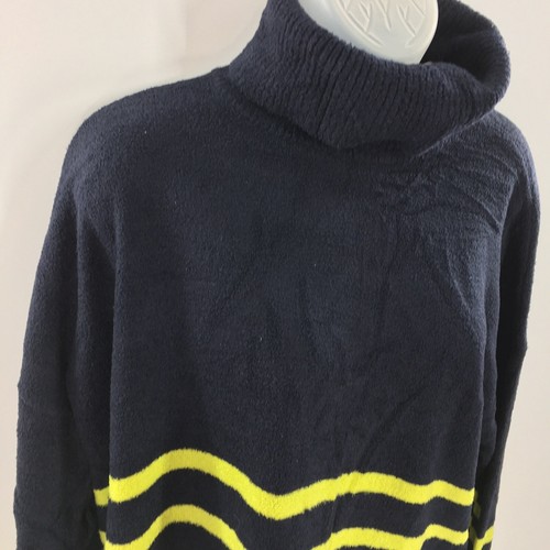 Vince Camuto Womens Navy Blue Striped Turtleneck Pullover Sweater Choose Size - Picture 5 of 12