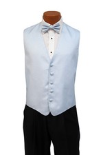 Men's Light Blue Andrew Fezza Fullback Tuxedo Vest Prom Shiny Sparkle Medium M