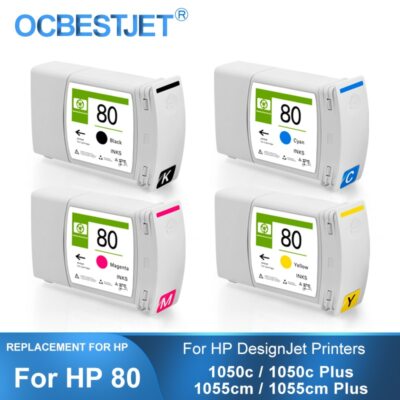 HP1050Cインクジェットプロッター 純正【HP80】インク 4*350ML For HP 80 Compatible Ink Cartridge For HP Designjet 1050c