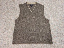 Woolrich Sweater Vest Mens XL Heather Brown Pullover Wool Blend Outdoors Casual