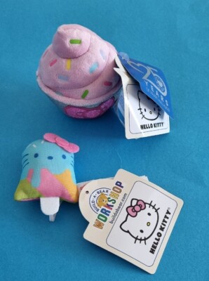 Hello Kitty Build A Bear Lolly Tropical Popsicle & Cupcake Plüsch Brandneu mit Etikett von Sanrio 