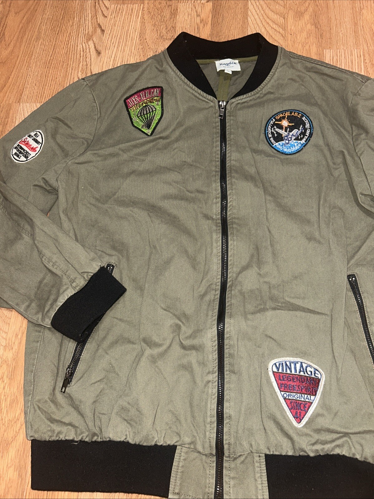 HAYDEN LA- Patchwork Bomber Jacket, Olive Green, … - image 2