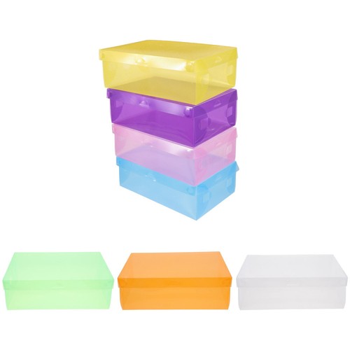 7 Pcs Storage Shoe Box Miss Child Sneaker Containers Stackable Organizer Bins - Picture 8 of 12