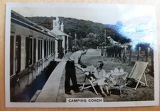 Senior Service British Railways cigarette card 19. Camping coach. Trains.