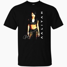 Vintage Aaliyah Signature For Fans Cotton Black All Size Men Women Shirt CM298