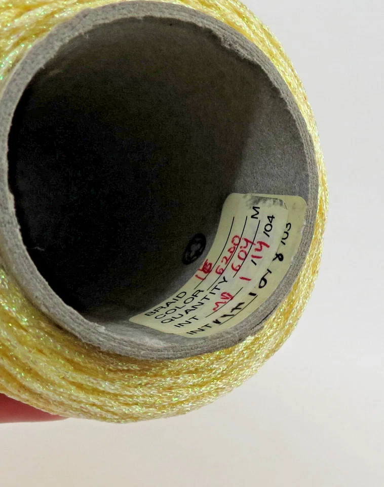 Kreinik Metallic Thread  Iron-On Yellow "Daffodil" 6200- #16 Braid 500M Cone - Image 2 of 3