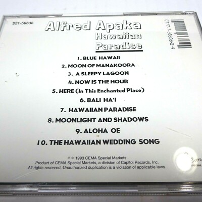 Alfred Apaka Hawaiian Paradise Music CD | eBay
