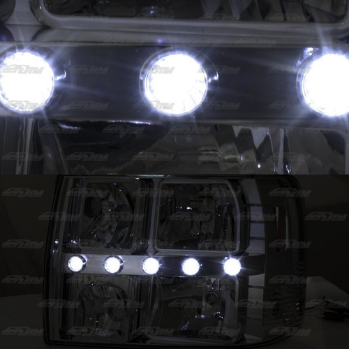 Lámpara de faros LED cromada de 1 pieza + rejilla para 00-06 Chevrolet Suburban - Imagen 3 de 3
