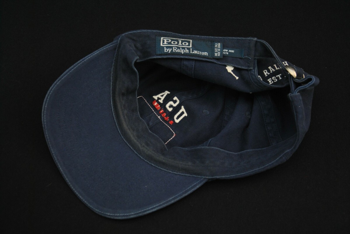VTG Polo Ralph Lauren Hat Cap Blue USA Flag 1967 90s 5422S | eBay