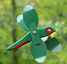 Parrot Mini Whirligigs Whirly Gig Whirligig Windmill Yard Art Hand made of wood