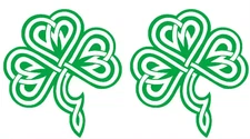 Celtic Knot Clover Shamrock 2 Green Vinyl Graphic Decal Car Truck Windows laptop