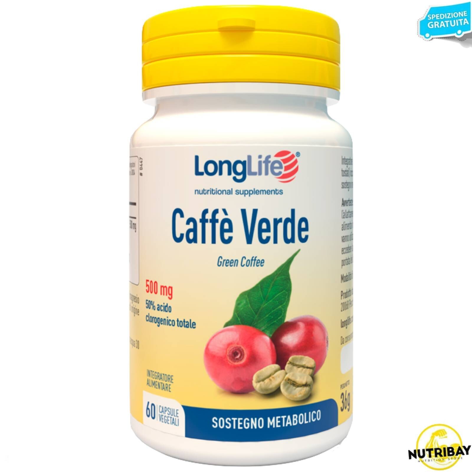 Long Life Caffè Verde - 60 caps Brucia grassi, dimagrante