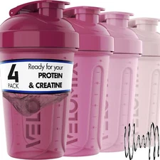 -4 PACK- 20 OZ Protein Shaker Bottles for Protein Mixes, Shaker Cups for Prot...