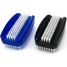 Nail Brush 2 Sided Nylon Bristles - Soft  Stiff Fingernail Cleaner Scrub 2 Pack