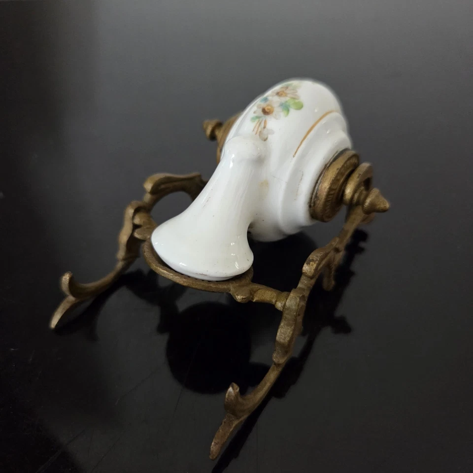 Encrier JL A Bascule Paris Ancien Napoléon III XIXè Porcelaine - Photo 3/4