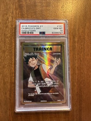 Pokémon XY Evolutions Brock s Grit FullArt PSA 10
